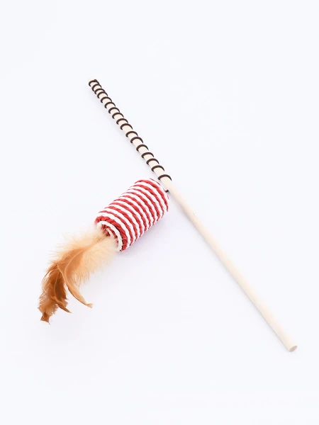VARITA PARA GATO CON RATON BEIGE