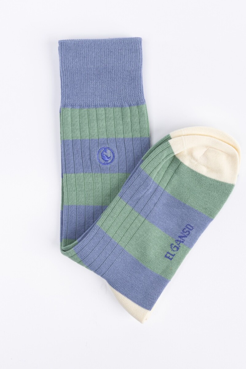 Medias Rayas Verde Azul