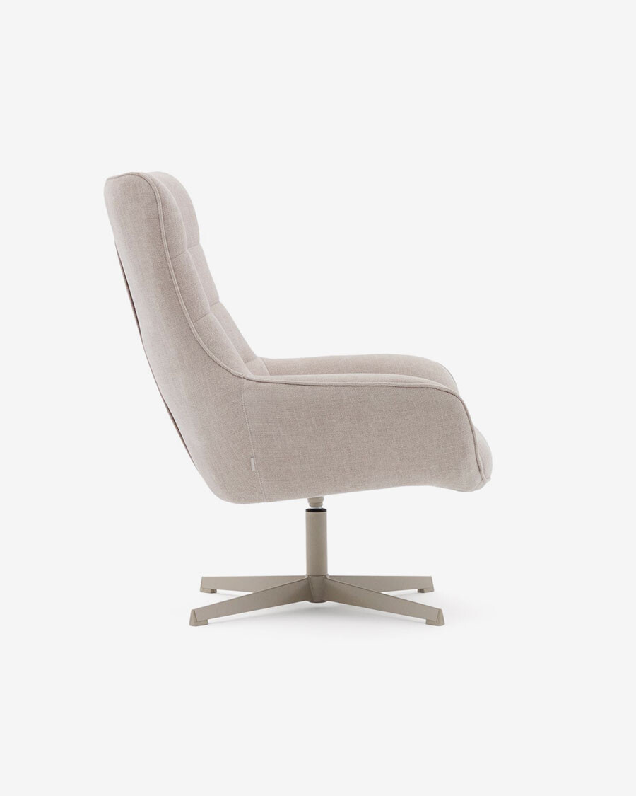 Butaca giratoria Jaspe beige y metal con beige y metal con con acabado gris FSC 100%