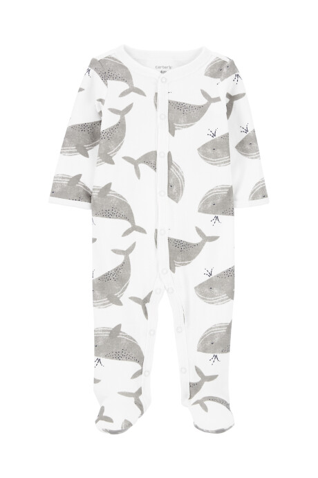 Pijama con Pie Diseño Ballena de Algodón 0