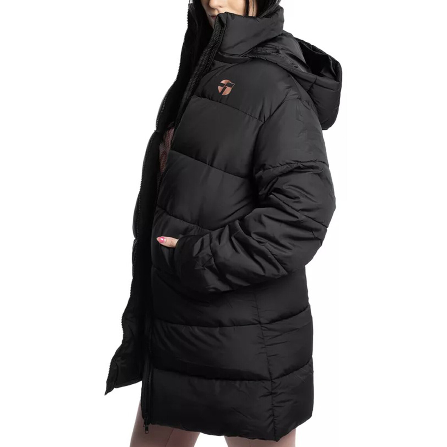 Campera Abrigo Topper Parka Imperm C/ Capucha Dama Negro — El