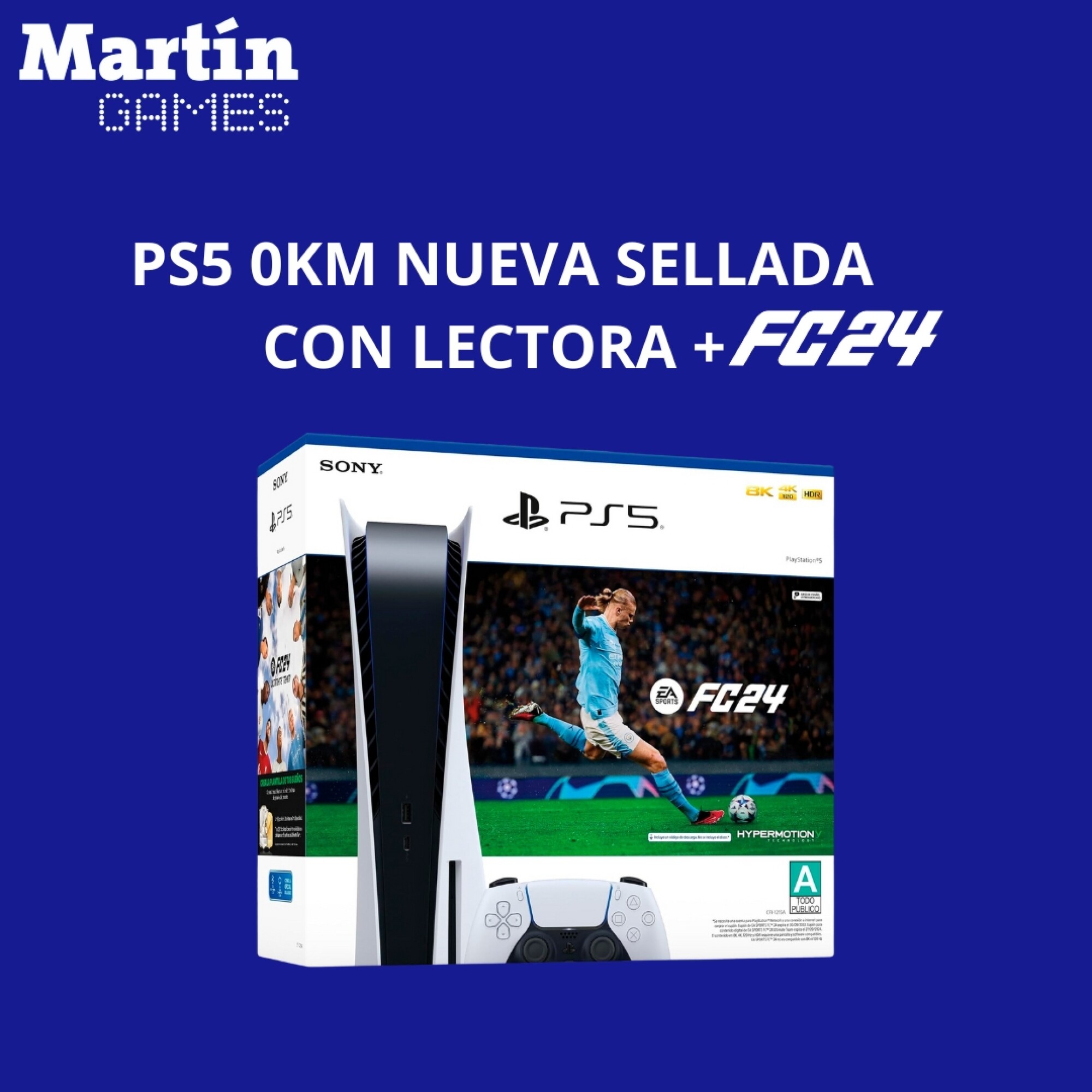 PS5 OKM NUEVA SELLADA CON LECTORA + FC24 — Martín Games