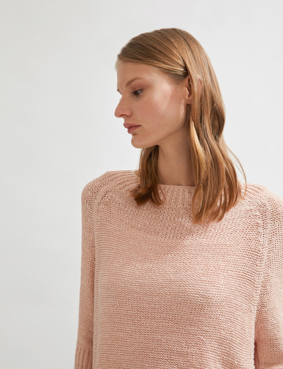 Sweater con lurex - rosa pastel 