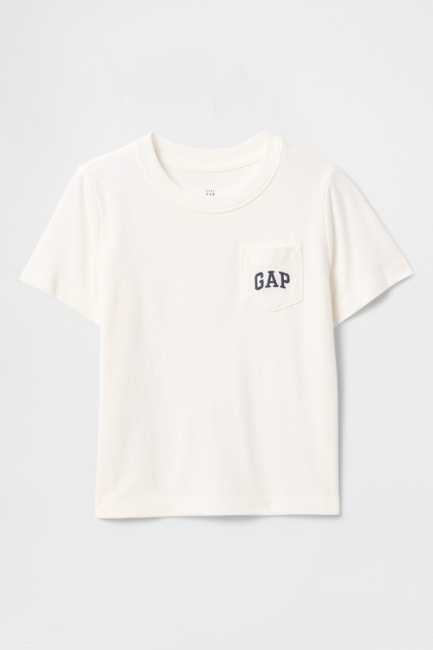 Remera Con Bolsillo Logo Gap Toddler Niño New Off White