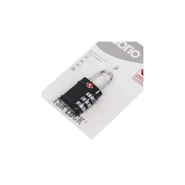 CANDADO PARA VALIJA CON COMBINACION BRIO NEGRO