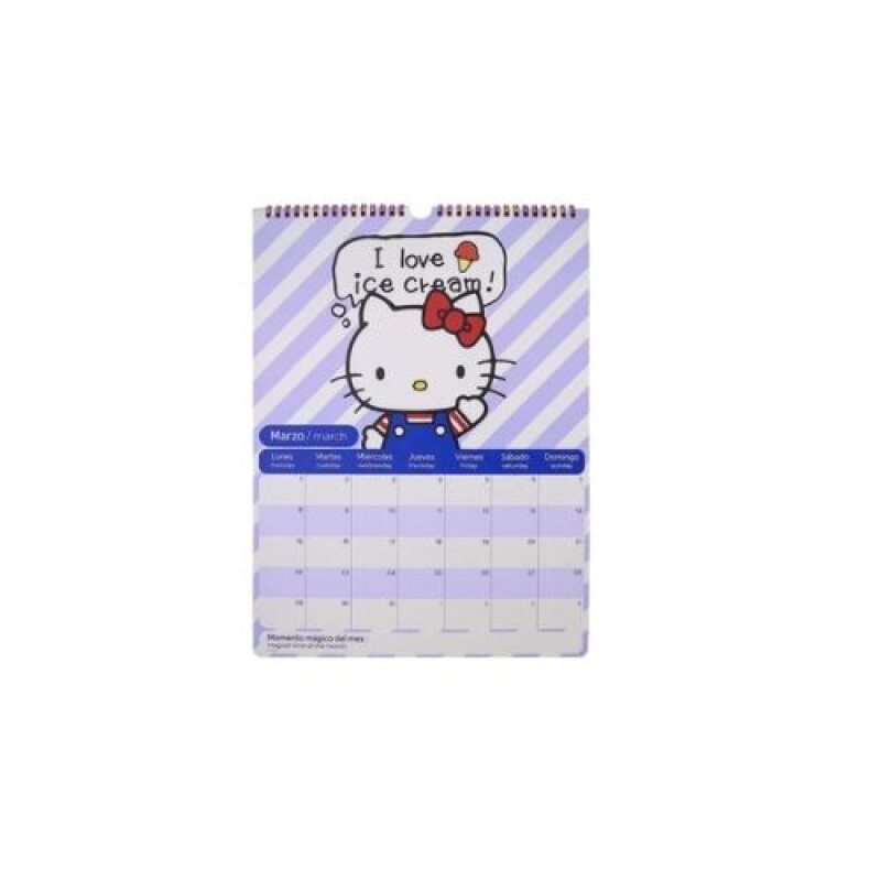 Calendario 2027 Hello Kitty Mooving 40x30cm Mensual Calendario 2027 Hello Kitty Mooving 40x30cm Mensual
