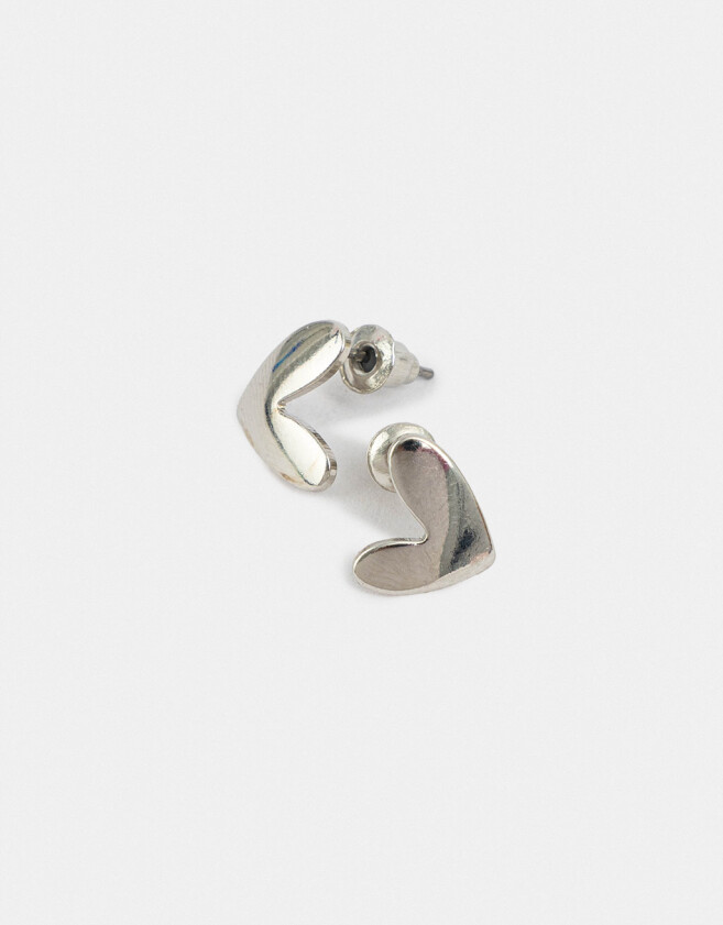 Aros Pasantes Con corazón Aros De Corazón - Plateado