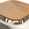 Juego de Comedor Honguito 4 Sillas 80x80cm Beige