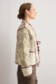 Chaqueta estampada capitoneada verde oliva