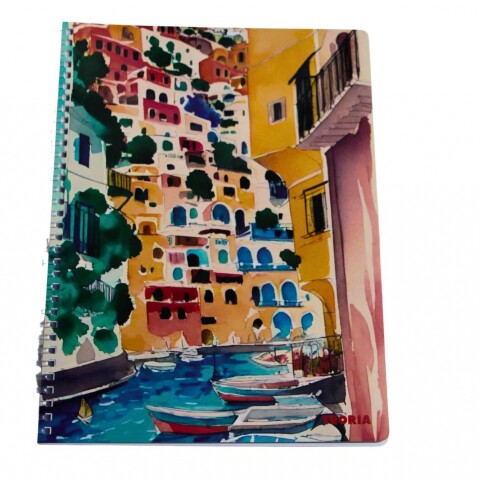 CUADERNOLA TEORIA SOFT 100 HOJAS ACUARELA CASAS Y AGUA