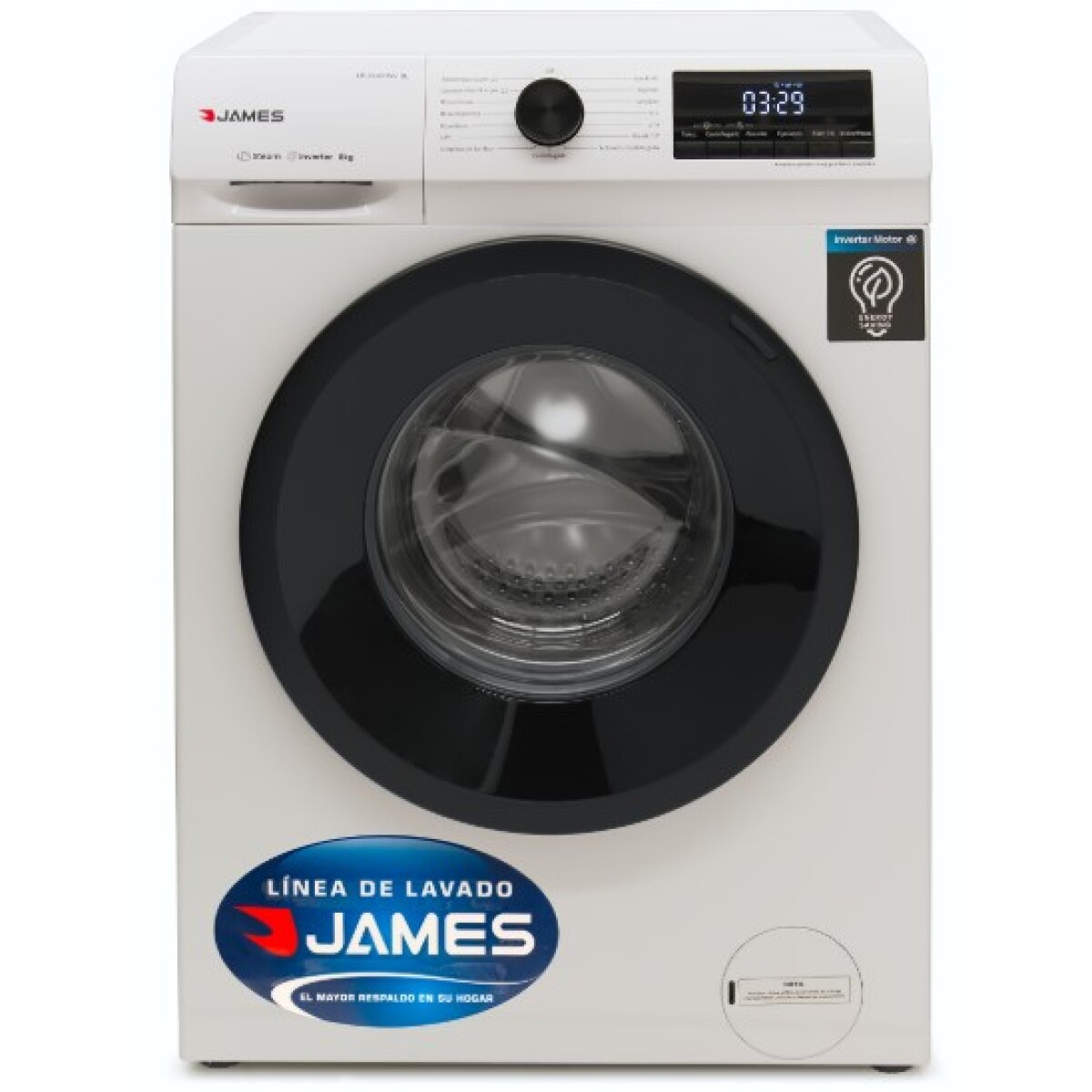 Lavarropas JAMES BLANCO Carga Frontal INVERTER 