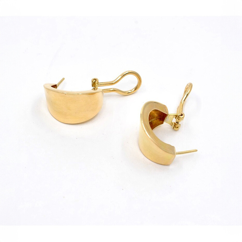 Caravanas Lisas En Oro 18K Amarillo. Caravanas Lisas En Oro 18K Amarillo.