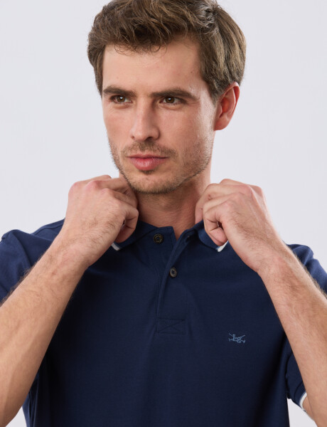 REMERA POLO LISA PIQUÉ Azul
