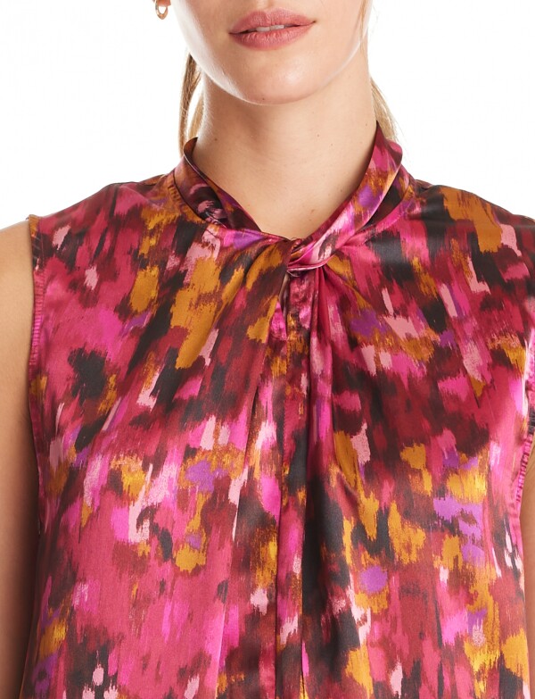 Blusa Saten Print MULTI/FUCSIA