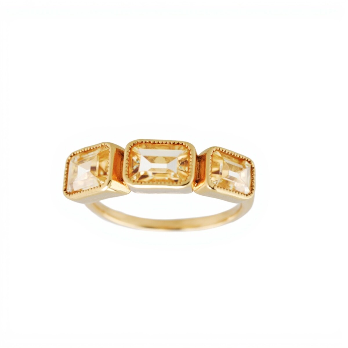 Anillo Trilogy-Plata rodinada con micra oro 18k-Piedra Citrino-AN2003 - conpiedra 