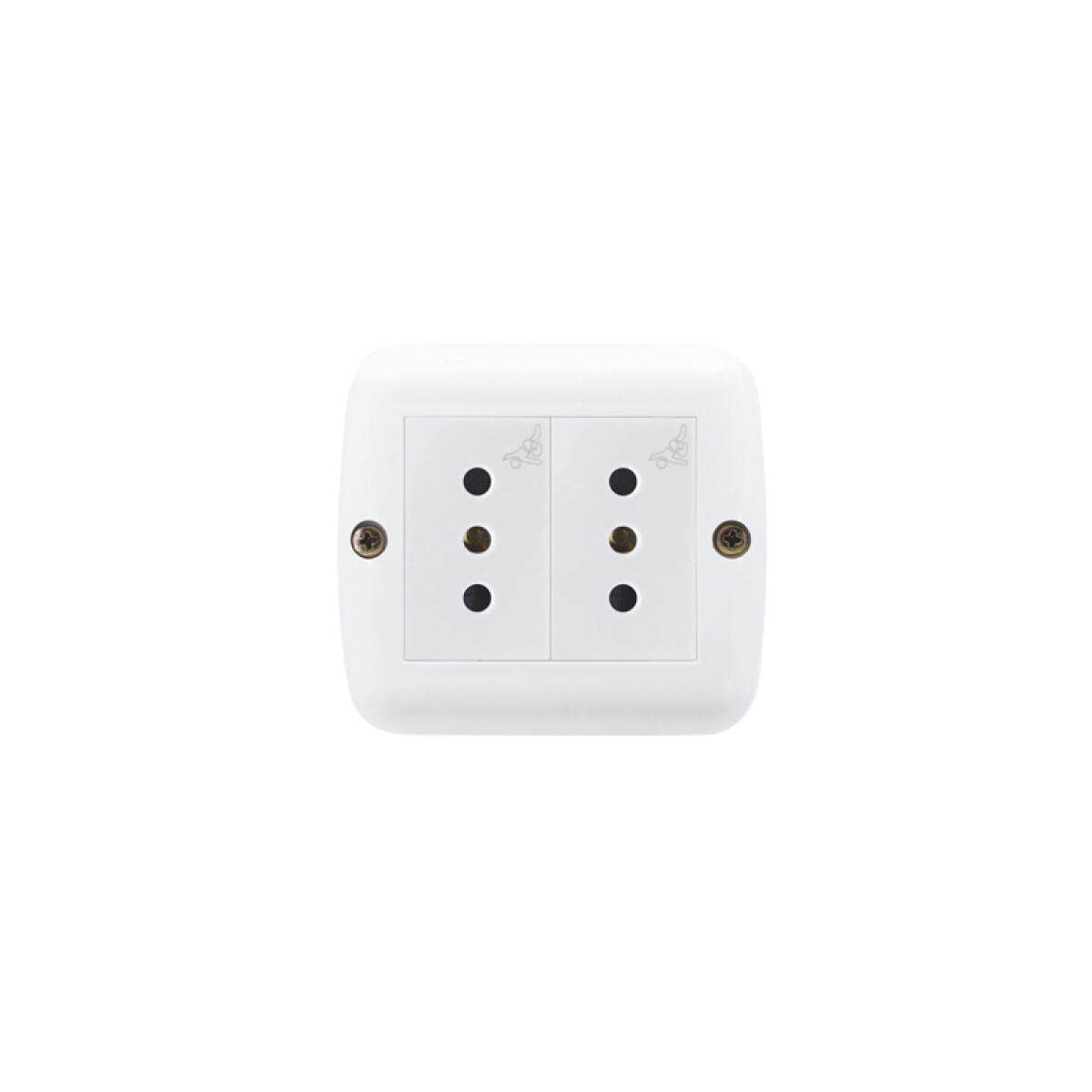 Caja Exterior con 2 Tomas 2P+T Atenea Blanco 