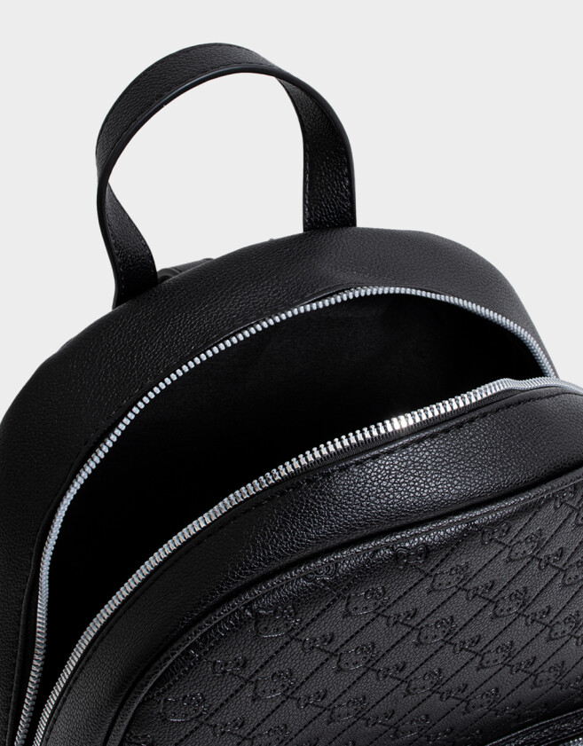 Marroquinería Licencias Mochila Con Relieve "hello Kitty" - Negro