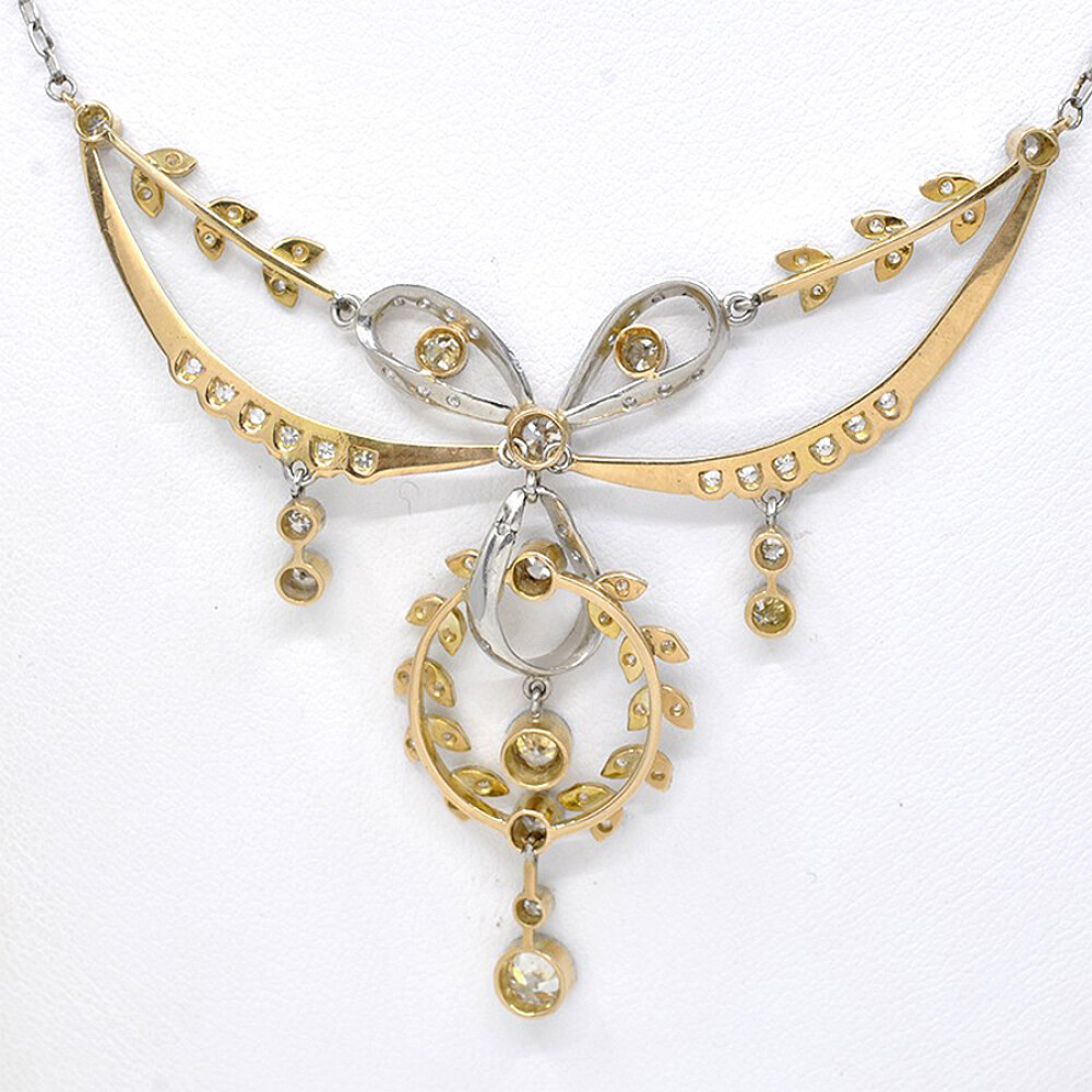 Gargantilla Nueva Estilo Antiguo. Oro 18 K Y Brillantes Gargantilla Nueva Estilo Antiguo. Oro 18 K Y Brillantes