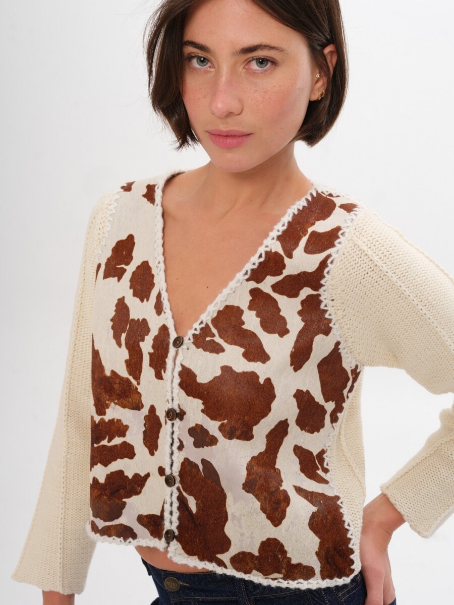 Cardigan Venancio - Cuero Vaca 