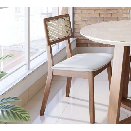 Silla de Comedor Classic Li­nea Manhattan Tela Lino/Natural