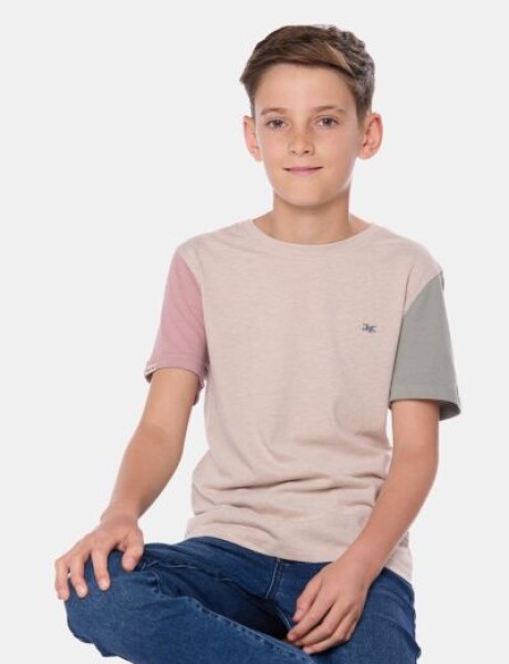 REMERA LISA COMBINADA Beige