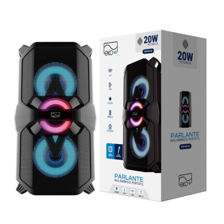 Parlante Bluetooth Ekv-Pa-03 20W 2 X 26.5''3 3000 Mah Ub NEGRO