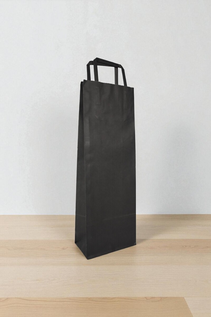 Bolsa lisa acuario 14x08x40 cm, para botella - NEGRO 