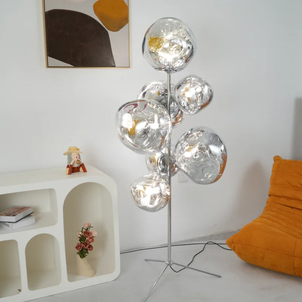 LUMINARIA DE PISO ICE CUBES Plateado 