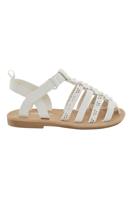 Sandalias pescadora, con velcro y flores Sin color