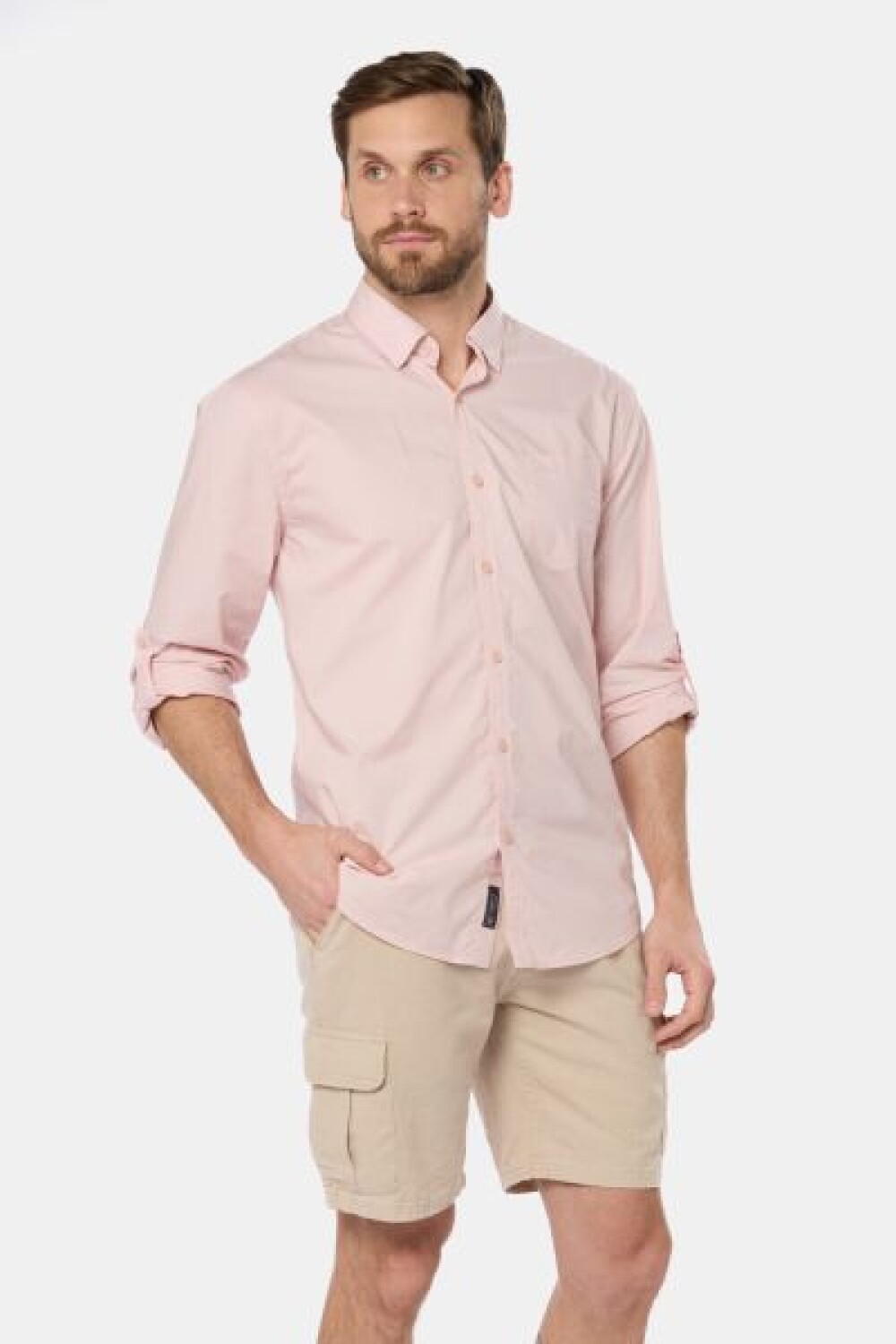 BERMUDA CARGO DE LINO Beige