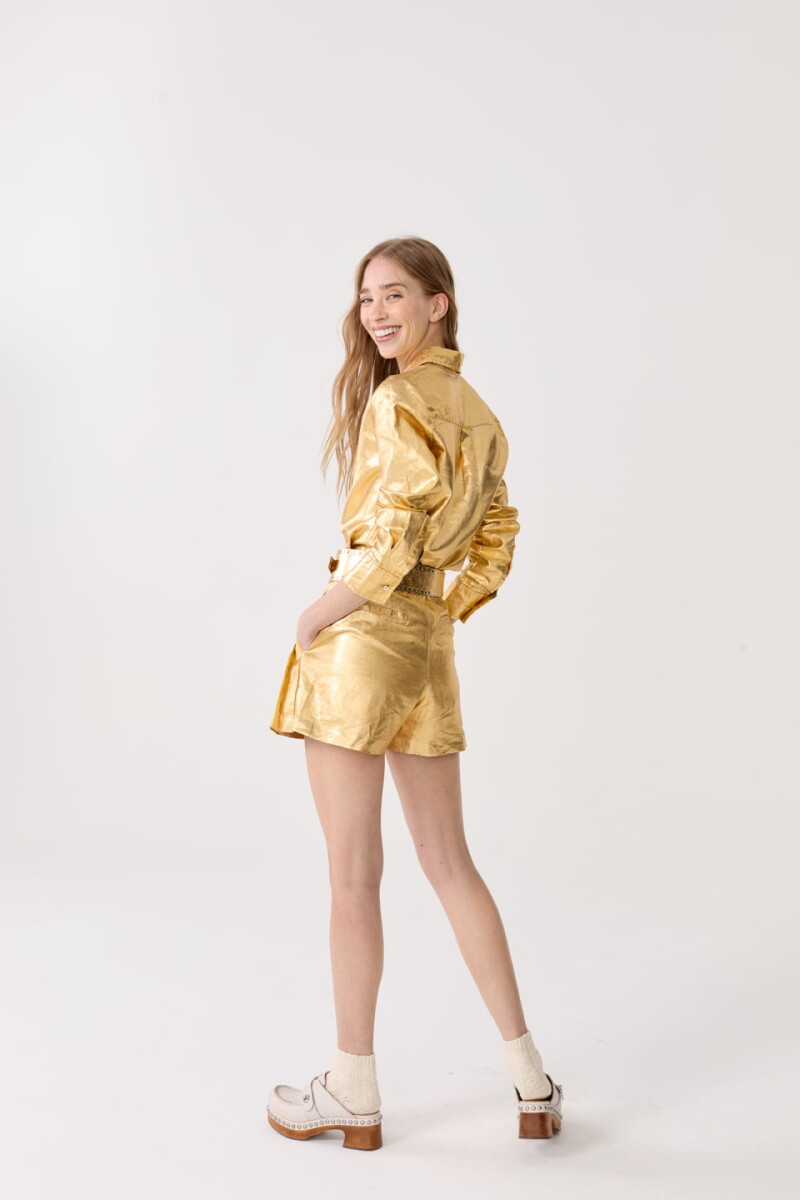 Short Frida en Lino Dorado