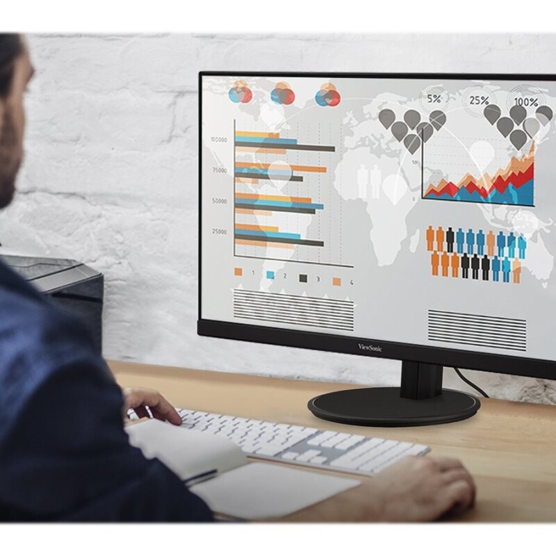 ViewSonic VA2447-MHJ - Monitor LED - 24" (23.8" visible) - 1920 x 1080 Full HD (1080p) @ 100 Hz - MVA - 250 cd/m² - 3000:1 - 5 m ViewSonic VA2447-MHJ - Monitor LED - 24" (23.8" visible) - 1920 x 1080 Full HD (1080p) @ 100 Hz - MVA - 250 cd/m² - 3000:1 - 5 m