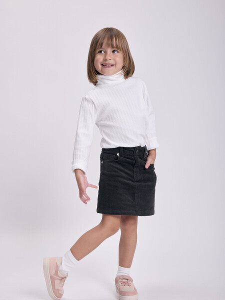 Short pollera pana Gris Oscuro