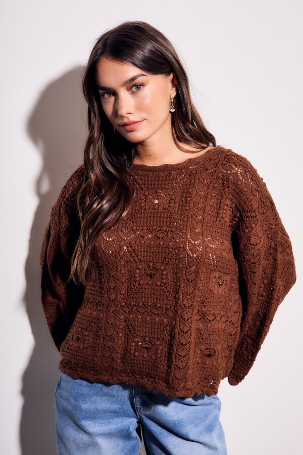 Sweater Textura Chocolate