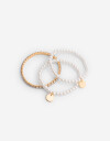 Pulseras Elásticas Sets Perla Set De Pulseras Con Perlas - Dorado