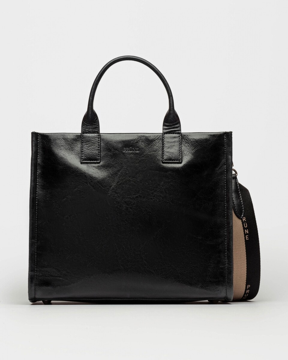 Cartera de Mano Capri En Cuero Liso - Negro 