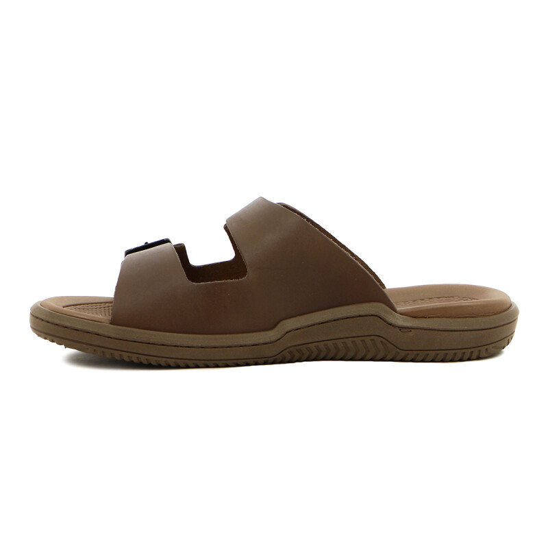 Country Sandalia Hombre Doble Tira C/ Hebilla Marron Oscuro