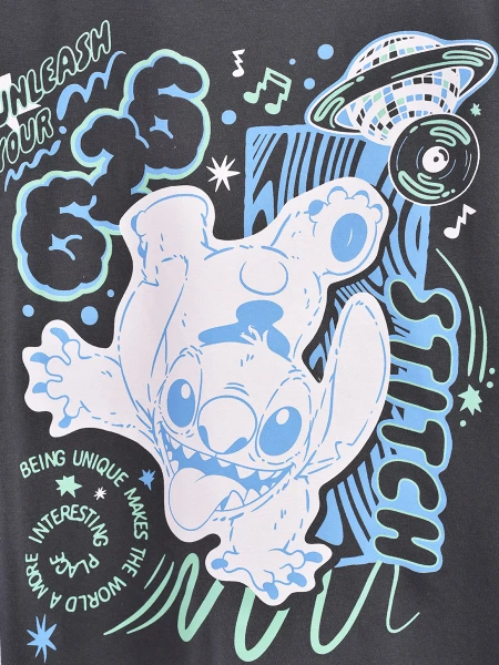 REMERA STITCH DISO GRIS