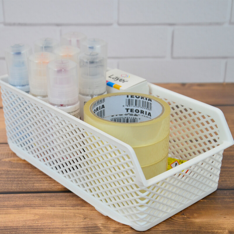 Organizador calado línea apilable P BLANCO