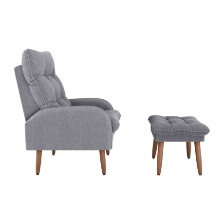 Butaca 1 Cuerpo Living + Puf Nantes Gris