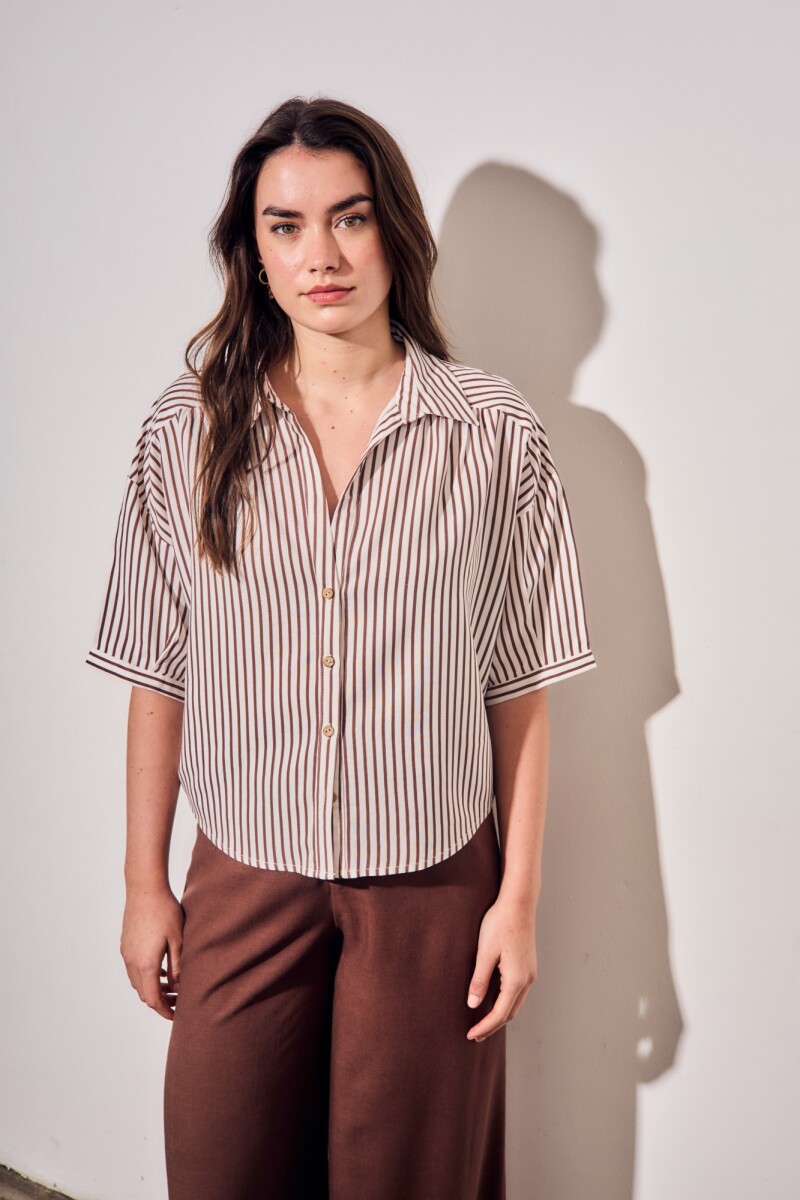 Camisa Rayada Burdeos