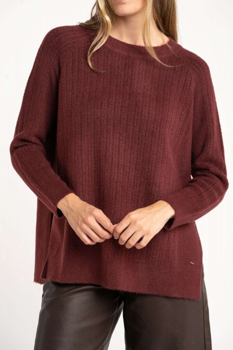 Sweater Texturado - Bordeaux 