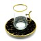 Vaso de té vip plato de cerámica x1 Negro