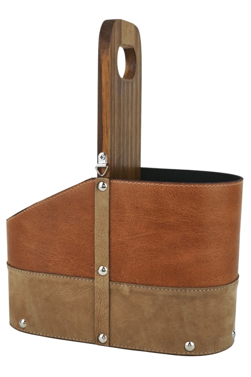 Matera de Cuero Vacuno Legítimo con Estructura Integral de Madera Marrón claro