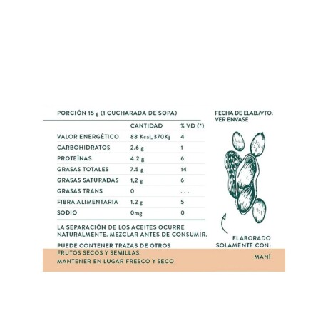 Crema de Maní Clásica 680g Samadhi Crema de Maní Clásica 680g Samadhi