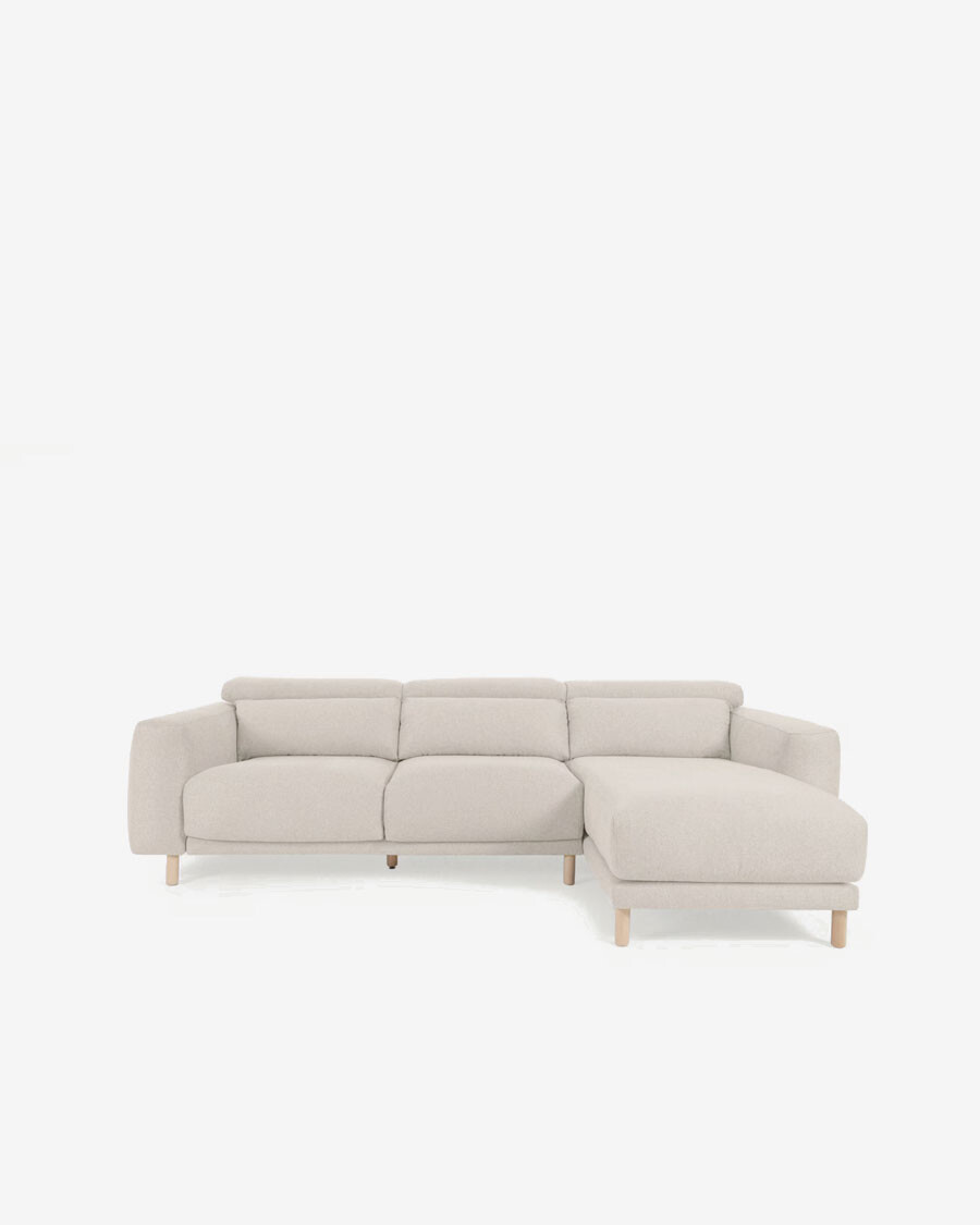 Sofá Singa 3 Plazas con chaise longue derecho blanco 296 cm