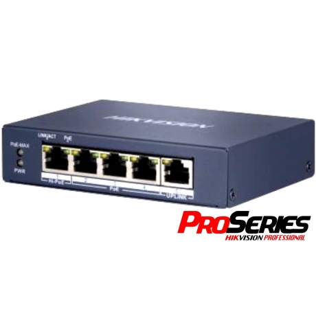 Switch Poe Hikvision Pro 5 Puertos Gigabit 60W 001