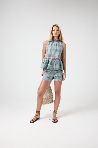 SHORT DE LINO IRIS Turquesa