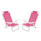 Set X 2 Sillas Summer 6 Posiciones Aluminio ROSADO