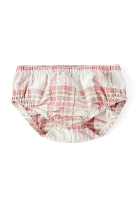 Vestido de franela y vincha, diseño a cuadros Sin color